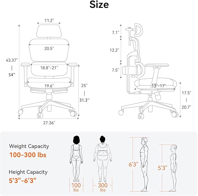 Newtral Ergonomic Office Chair with Fully Adaptive Lumbar Support, 136°Tilt Function, Computer Desk Chair with Soft 4D Armrest, Adjustable Headrest (Supreme Without Laptop Tray, Black)