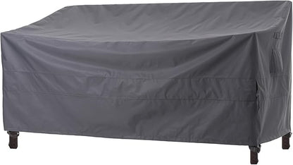 WJ-X3 2-Seater Outdoor Loveseat Covers, Heavy Duty Patio Couch Covers, Patio Sofa Covers Waterproof, High Wind Resistant Design for Outdoor Furniture Cover, 58W x 40D x 35H, Grey