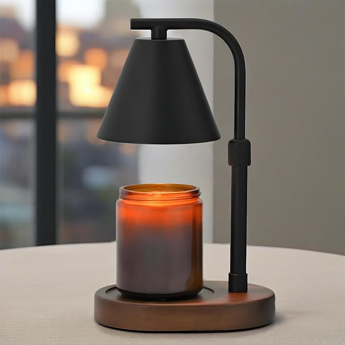 SOKCVSEA Candle Warmer Lamp Timer Height Adjustable, Birthday Gifts for Women Mom Gifts, House Warming Gifts New Home Decor, Wax Melt with 2 Bulbs Blacks