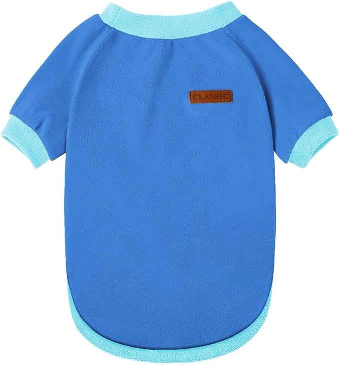 GreenJoy Classic Fleece Dog Sweater – Soft & Warm Stretchy Sweatshirt for Small Dogs & Cats, Cold-Weather Pullover for Everyday Wear (Dark Blue, Large)