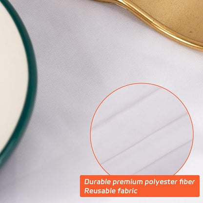 Cuckan 120 Inch Round Tablecloth, 6 Pack White Stain Resistant and Wrinkle-Free Polyester Table Cover for Wedding, Banquet, Party, Restaurant– [White], [6-Pack]