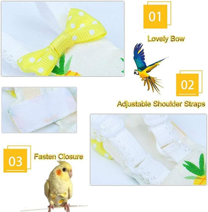 Diaper Flight Suite Liners for Birds Protective Nappy with Waterproof Inner Layer Cute Urine Wet Suit for Parrot Macaw African Budgies Conure Monk Parakeet (S,Pink)