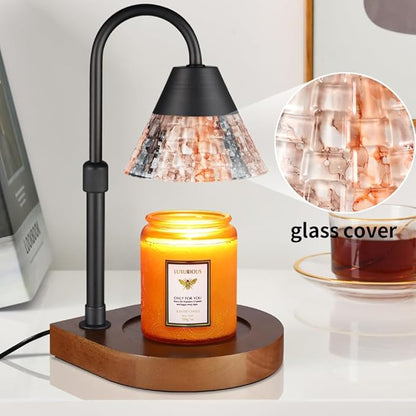 Dimmable Candle Warmer Lamp with Timer, Electric Wax Melt Warmer for Scented Jar Candles Adjustable Height Mothers Day Birthday Gifts for Women Mom Grandma, Home Offices Decor Light(Mixed color Glass)