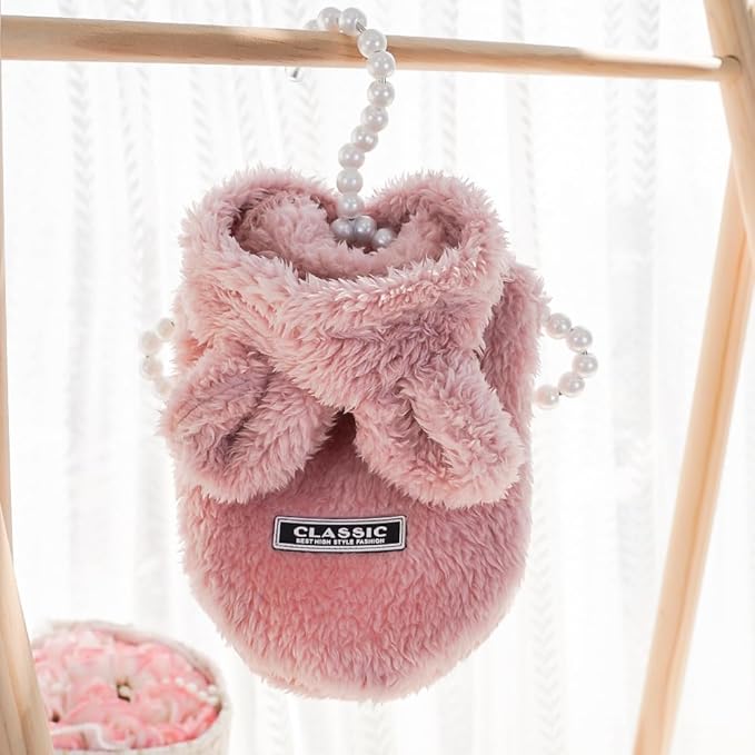 Cat Bunny Ears Costume Cute Dog Kitten Hoodies Sweater Rabbit Ears Puppy Pet Apparel (Small,Pink)