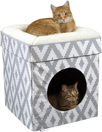 Kitty City Indoor Cat Cube Furniture, White Cube
