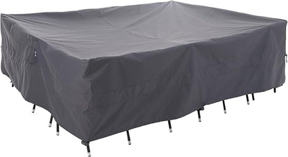 WJ-X3 Large Grey Heavy-Duty Patio Table Cover, 136x88x36in, Waterproof, Wind-Resistant, Anti-Fade - Ideal for Sectional Outdoor Furnitue Sets