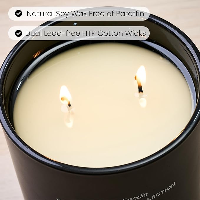 M&SENSE Natural Soy Candle| Eucalyptus Spearmint | 16.6 oz, 95H Burn | Minimalist Christmas Scented Candle for Relaxation, Gifting, Home Décor | for Bedroom, Office, Party Large