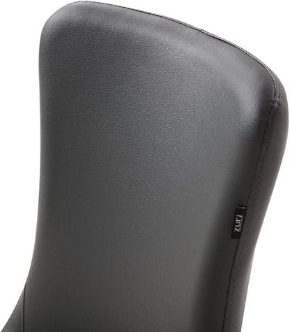 ZURI Modern Norma Dining Chair - Dark Grey with Polished Stainless Steel Base