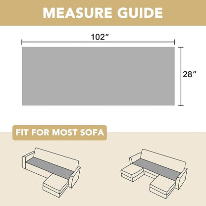 H.VERSAILTEX Chenille Couch Cover for Dogs Washable Soft Fuzzy Sofa Covers for 3 Cushion Couch Sectional Sofa Cover Thick Pet Couch Cover Protector Non-Slip Dog Bed Cover(Coco Mocha, 28" x 102")