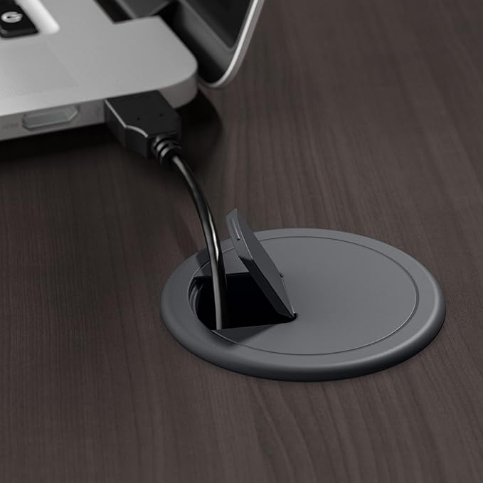 Bush Furniture Cabot 60W Office Desks for Home Office with Storage and Chrome Hardware, Elegant Computer Table with Drawers, Heather Gray