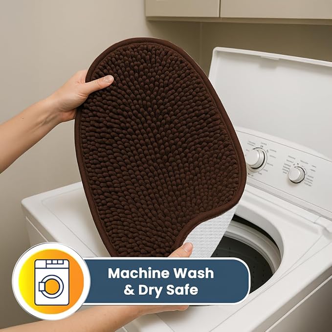 Muddy Mat® Shown on TV – Super Absorbent Microfiber Dog Door Mat for Muddy Paws, Non-Slip Washable Pet Rug, Quick Dry Chenille Entryway Carpet,Machine Washable Indoor Outdoor Mat, Brown Oval 6ft x 9ft
