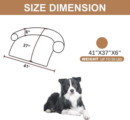 Calming Dogs/Cats Bed Mats, Dog Pad Washable Removable Couch Cover, Plush Long Fur Mat for Pets, Waterproof Lining, Perfect for Small, Medium and Large Dogs and Cats (Desert Brown, 41"x37")