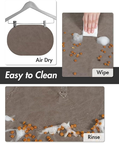 Absorbent Dog Food Mat-Dog Mat for Food and Water Bowl, Quick Dry Pet Food Mat, No Stains Dog Feeding mat, Dog Accessories Pet Supplies Mat-Dog Water Bowl Mat for Messy Drinkers
