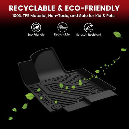 LASFIT Floor Mats & Cargo Liner with Backrest Mat for Chevrolet Chevy Traverse 2018-2023/Traverse Limited 2024 Only 7 Seats (2nd Row Bucket Seats), All Weather TPE Custom Fit Car Floor Mats Full Set