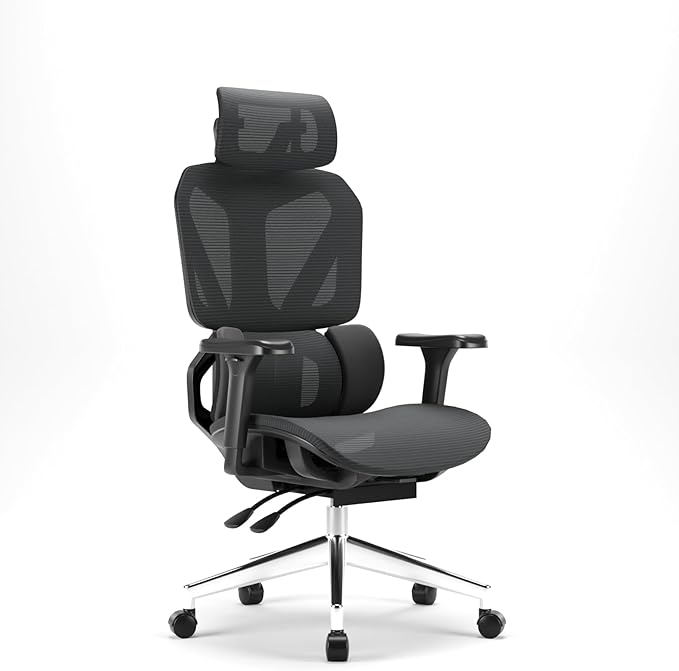 Ergonomic Office Chair – Mesh Office Chair with Headrest, Adjustable Armrest and Lumbar Support – Holds Up to 290lbs (GPP-MAX-90)