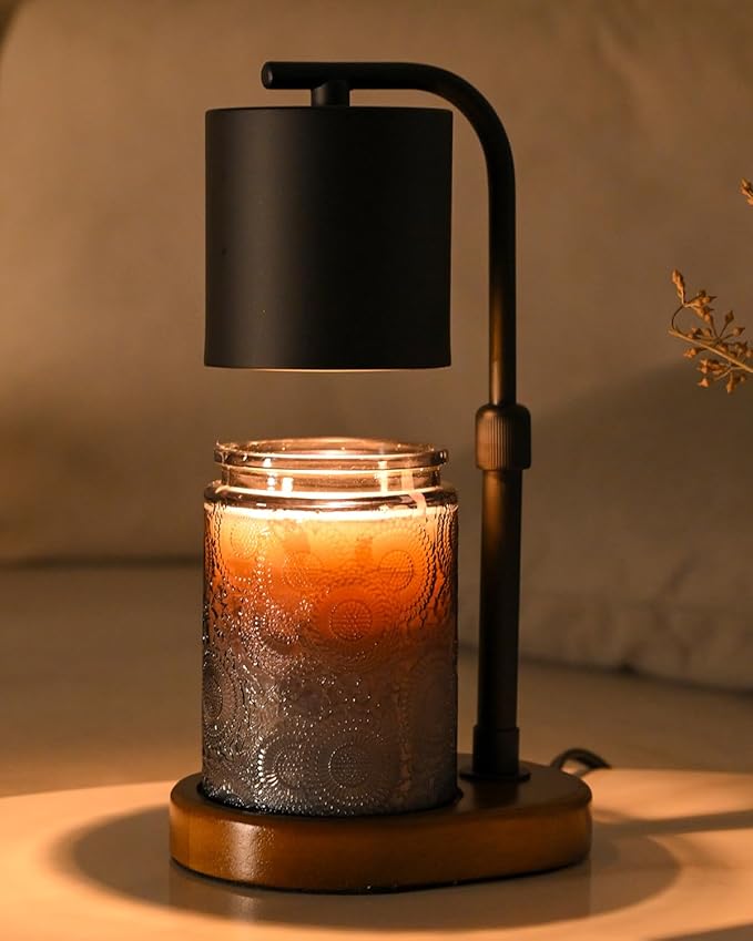 Candle Warmer Lamp Timer for Women Mom, House Warming Gifts New Home Decor, Modern Farmhouse Decor, Candle Warmer for All Jar Candles with 2 Bulb Black