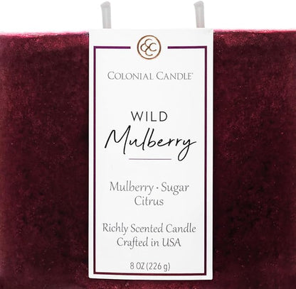 Colonial Candle Wild Mulberry Scented Candle Jar, Highly Fragranced Candles for Home Scented, Mottled Wax Candle, 2 Wick, 8 oz - Made in The USA