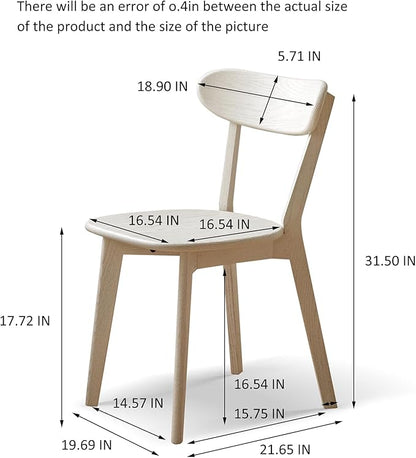 White Wood Dining Chair,FAS Grade Oak Dining Chair, Sturdy Outer Sword-Leg Design in White Finish for Dining Room,Restaurant, Cafe, and Modern Home Kitchen,Easy Assembly,400 lb Capacity