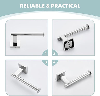Suyar Polished Chrome Toilet Paper Holder, SUS 304 Stainless Steel Wall Mount Toilet Roll Holder, TP Hanger for Bathroom