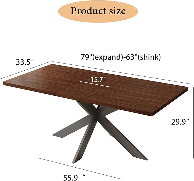 ZckyCine Dining Table Set for 6, Modern 78'' Wood Dining Table and Fabric Dining Chairs Set of 6,Table and Chairs Set of 6,Ideal for Kitchen Dining Room