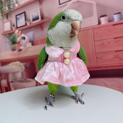 Bird Costume Bird Diaper Flight Suit Parrot Velvet Fleece Skirt Clothes Cosplay Photo Prop for Conure Lovebird Parakeet Cockatiel Macaw Small Animals Apparel (Pink,2M)