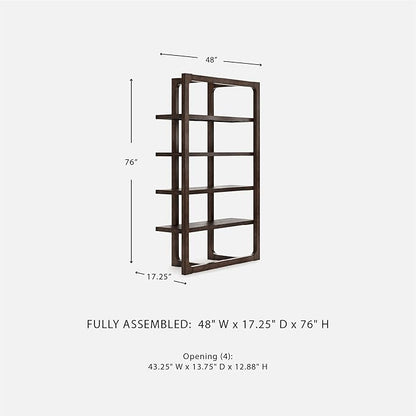 Signature Design by Ashley Breckington Contemporary Wood Framed 76" Bookcase with 4 Shelves, Dark Brown