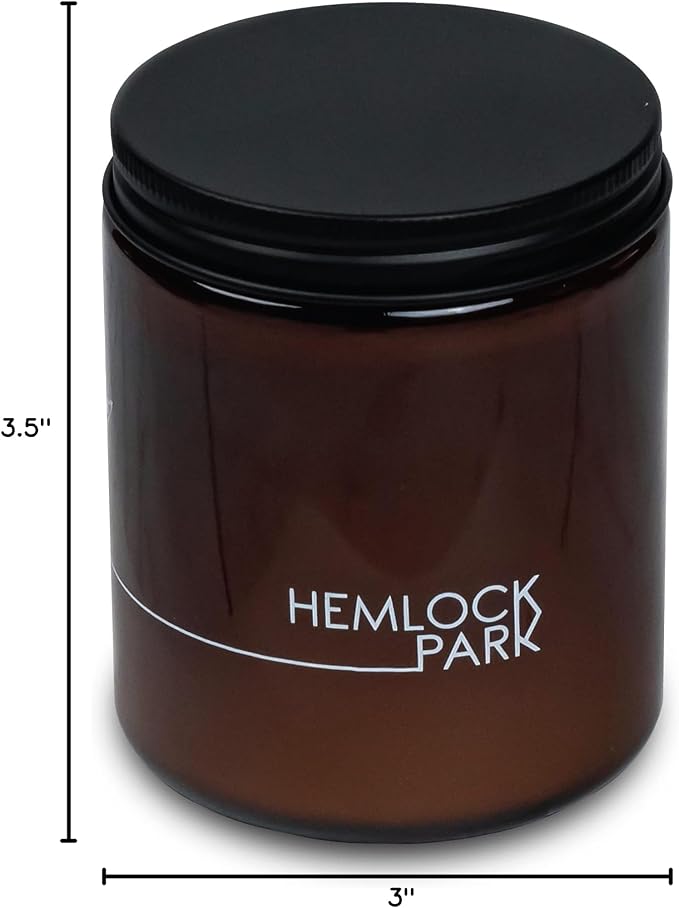 Hemlock Park Crackling Wood Wick Candle Handcrafted with Natural Coconut Wax (Standard 8 oz, Bergamot Cedar)