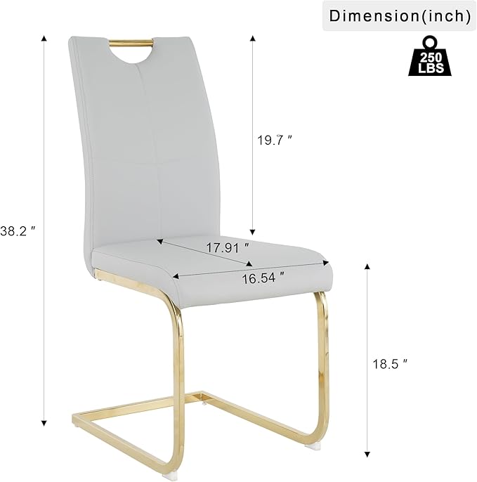 51'' Gold Glass Dining Table Set for 4,5 Piece Kitchen Table and Chairs Set with Metal Legs and 4 PU Leather Dining Chairs for Kitchen Room Small Spaces