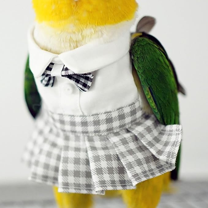 Bird Costume Bird Diaper Flight Suit Cute JK Dress Dress Skirt Clothes Cosplay Photo Prop for Parrots Macaw Cockatoo (with Diaper,M)