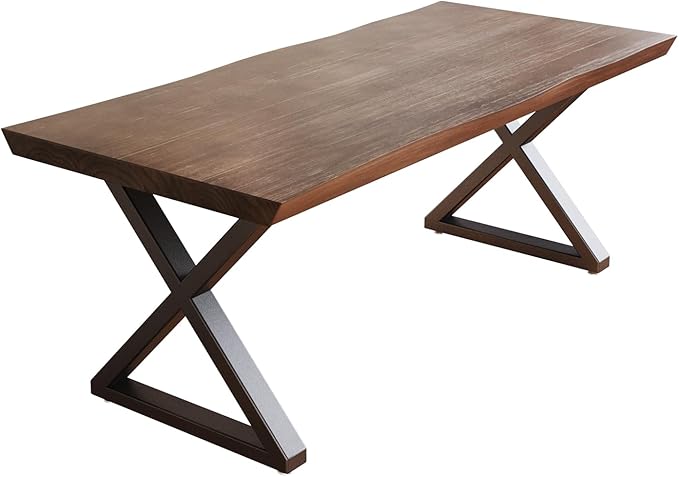 Solid Wood Rustic Style 55.1-inch Computer Desk - Large Office Desk for Home Office, Modern and Simple Design, Ideal for Dining,Study, Writing