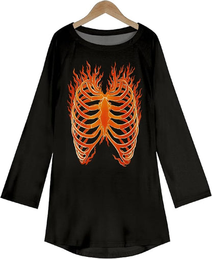 MARSVOVO Women Novelty Graphic Plus Size Sweater Crewneck Long Sleeve Cute Printed Loose Fit Casual Fall Sweaters Top