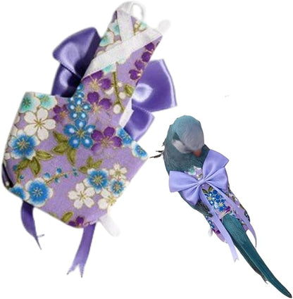 Bird Diaper Parrot Washable Diapers, Parrot Flight Suit, Reusable Nappies for Parakeet Cockatiel Mini Macaw Budgie Conure Lovebird (Purple,M)
