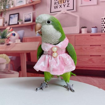 Bird Costume Bird Diaper Flight Suit Parrot Velvet Fleece Skirt Clothes Cosplay Photo Prop for Conure Lovebird Parakeet Cockatiel Macaw Small Animals Apparel (Pink,2M)