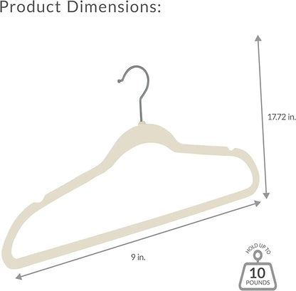 Simplify 10 Super Slim Velvet Huggable Hangers in Ivory