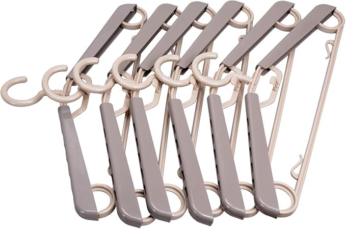 12-Pack Heavy Duty Plastic Extra-Wide Arm 15"-23" Suits Clothes Hangers with Swivel Hooks,Perfect for Coat,Jacket,Dress,Shirt,Trousers or Closet Space Saving,Grey&Tan