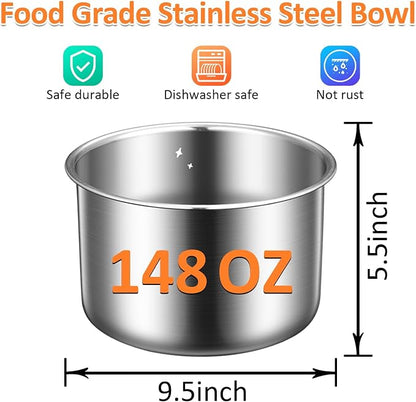 15.4in High Elevated Dog Water Bowls,4.4L No Spill Stainless Steel Bowl | Adjustable Raised Stand,Non-tip,Non-Slip, Water Dispenser for Large Medium Pets