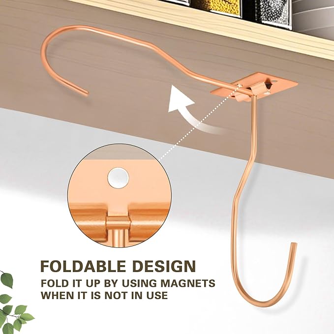 Banana Hanger Hook – Space Saving Banana Holder Hanger to Keep Bananas Fresh, Self Adhesive and Screw Banana Hook 1Pack Rose Gold