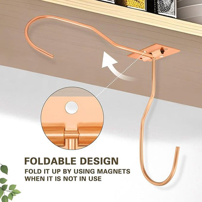 Banana Hanger Hook – Space Saving Banana Holder Hanger to Keep Bananas Fresh, Self Adhesive and Screw Banana Hook 1Pack Rose Gold