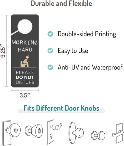 Occupied Sign for Bathroom Door, 2 Pack (Printed on Both Sides), 9.3x3.5 PVC Plastic, Funny Popping Doorhanger Do Not Disturb Sign, Gag Gift for men, Husband and Boyfriend
