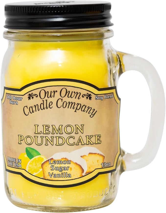 Our Own Candle Company Lemon Pound Cake Scented 13 Ounce Mason Jar Candle
