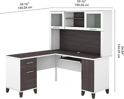 Bush Furniture File Drawer Accommodates Letter-Size documents While Box Drawer Stores Office Supplies and Utensils