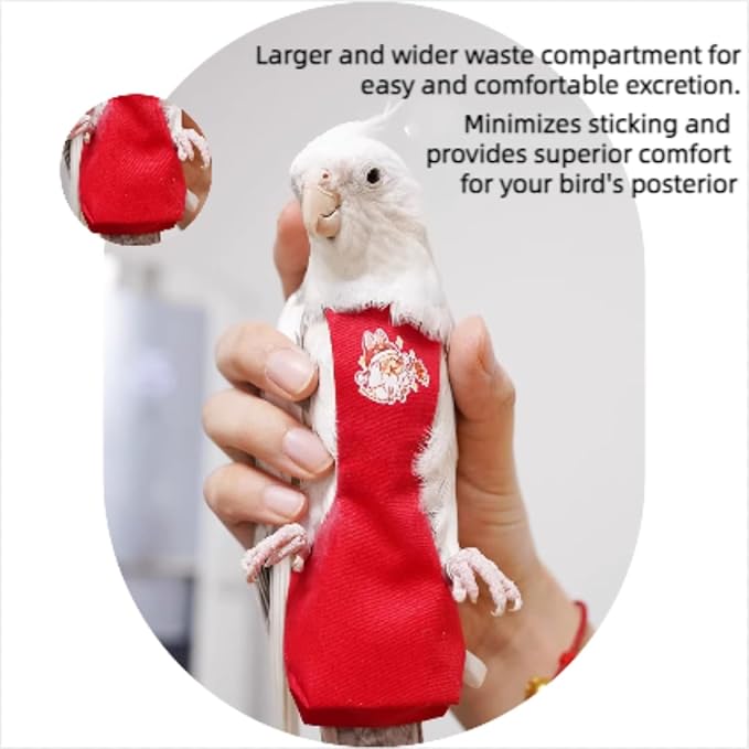 MANON ROSA Bird Diapers Leash Set Washable Reusable Handmade Flight Suit Waterproof Inner Layer - Protective Parrot Nappy Clothes Parakeets Macaws Budgies Canaries (Black1,Blue Monk Parakeet)