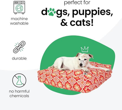 Molly Mutt Small Dog Bed Cover - Papillon Print - Measures 22”x27”x5’’ - 100% Cotton - Durable - Breathable - Sustainable - Machine Washable Dog Bed Cover