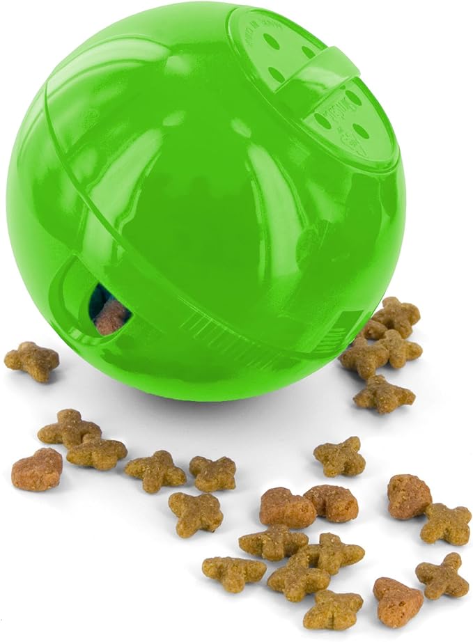 PetSafe SlimCat Interactive Feeder - Combines Play with Mealtime - Adjustable Portions - BPA-Free Plastic - Slow Feeder for Digestion - Lightweight, Dishwasher-Safe Toy - Green