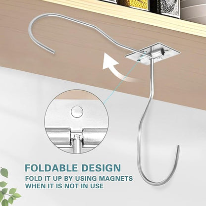 Banana Hanger Hook – Space Saving Banana Holder Hanger to Keep Bananas Fresh, Self Adhesive and Screw Banana Hook 2Pack Silver