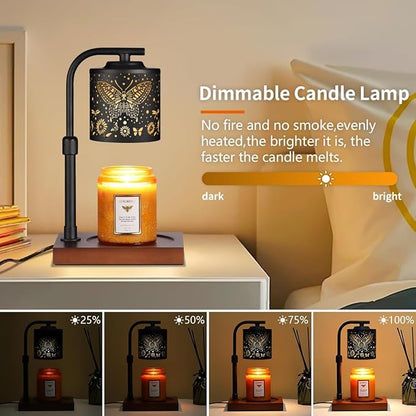 Candle Warmer Lamp with Adjustable Height Dimmable for New Home Decor Electric Candle Warmer for Jar Candles Birthday Gifts for Women Mom(Butterfly)