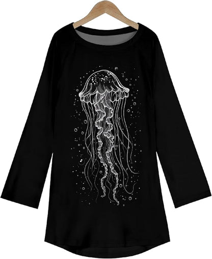 MARSVOVO Women Novelty Graphic Plus Size Sweater Crewneck Long Sleeve Cute Printed Loose Fit Casual Fall Sweaters Top