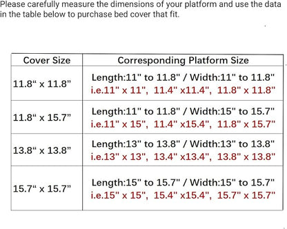 SHENGOCASE Cat Tree Tower Accessories Replacement Parts Top Cushion Bed Cover for Cat Perch with Elastic Band (11.8" x 15.7", Grey)
