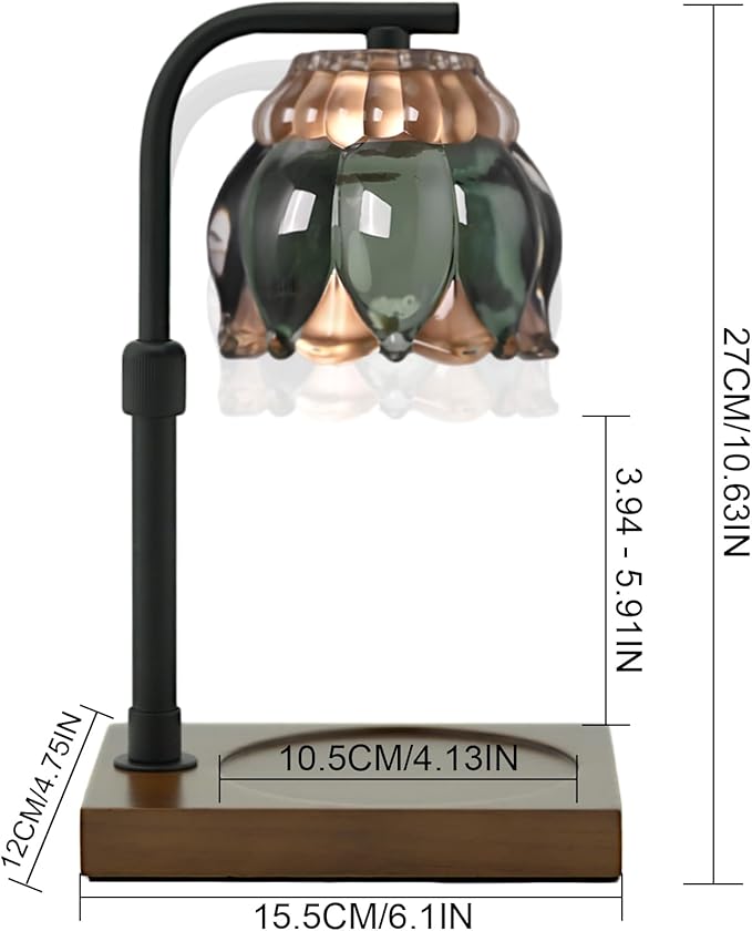 Candle Warmer Lamp Christmas Gifts for Women Mom, Compatible with All Jar Candles, Wax Melt for Candle Home Decor, Modern Farmhouse Decor, Candle Warmer Adjustable Height Timer DarkGreen