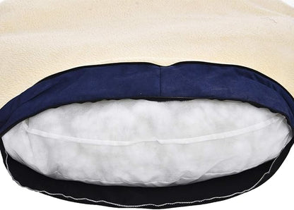 Amazon Basics Pet Cave Bed for Dog, With Removal Nesting Cave Cover, Fits up to 30lbs Pets, 35 x 35 x 13 inches, Blue